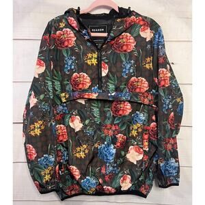 Reason Pullover Floral Windbreaker Size MED‎ Hood Women's
